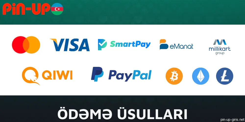 Pin Up Azərbaycan-da mövcud ödəniş üsulları