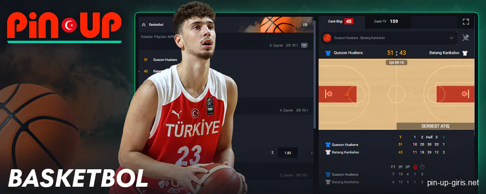 Pin Up Türkiye'de basketbol bahisleri