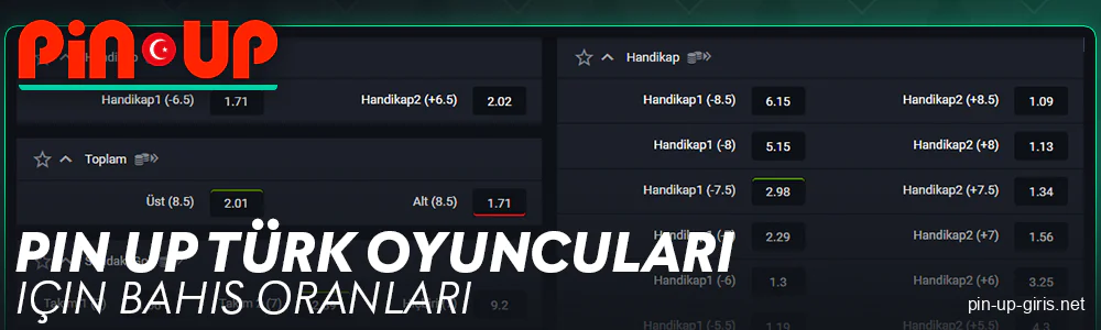 Türk bahisçiler için Pin Up Türkiye oranları