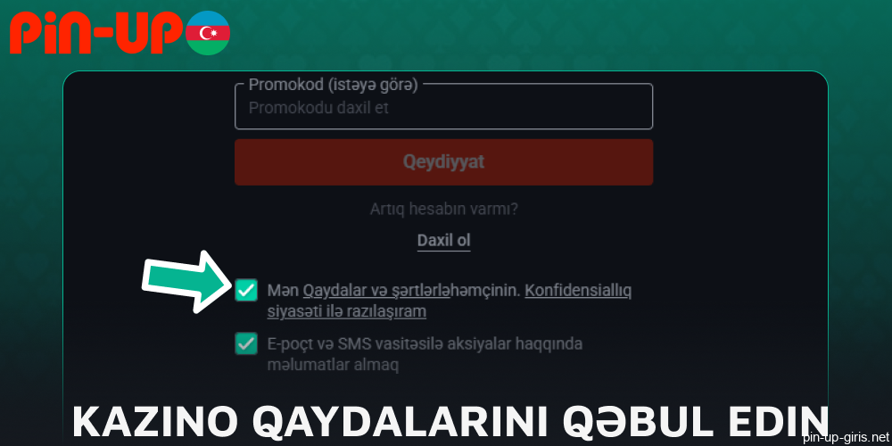 Pin Up kazino qaydalarını qəbul edin