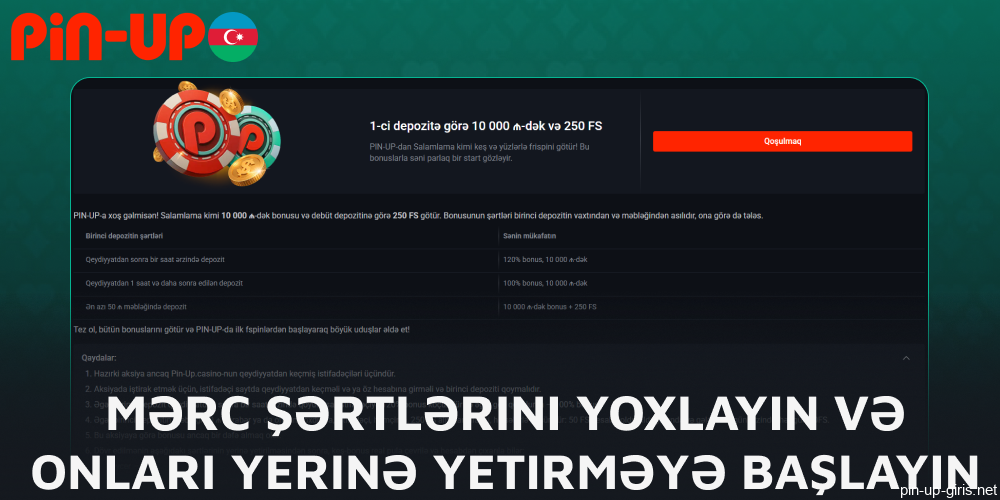 Pin Up mərc tələblərini yoxlayın və onları yerinə yetirməyə başlayın